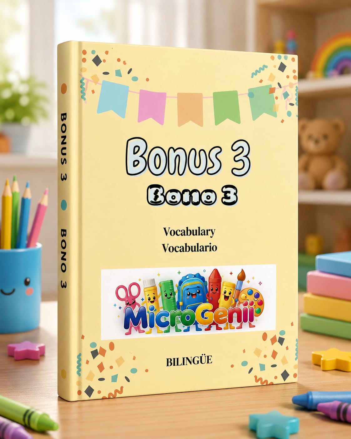 Portada del BONUS 3 de Little Hands: vocabulario bilingüe